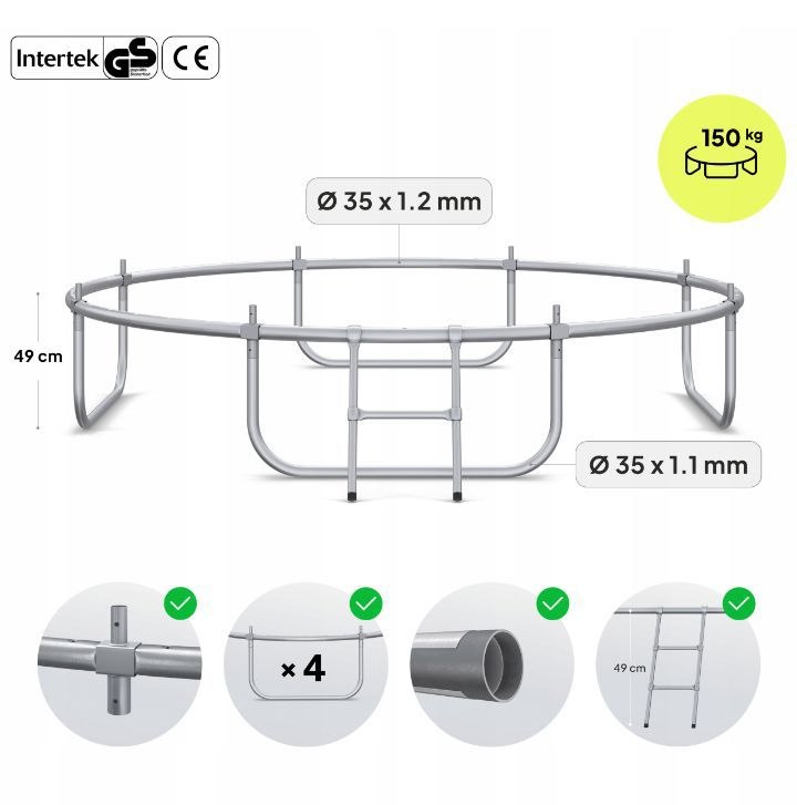 trampolina ogrodowa z siatką wewnętrzną dla dzieci 8ft 252cm zipro trampolina ogrodowa z siatką wewnętrzną dla dzieci 8ft 252cm zipro